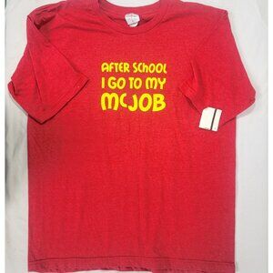 Now & Zen Men's Red Short Sleeve T Shirt NEW After School I Go to My McJob Sz XL